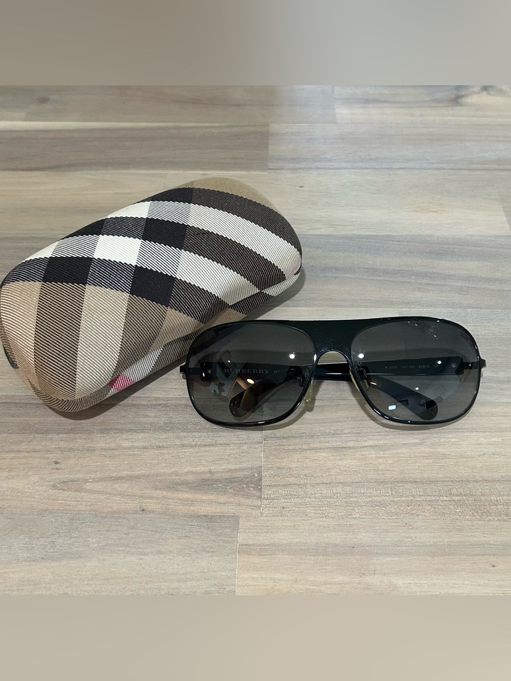 Burberry Aviator Sunglasses Black B 3005 Gradient Lenses